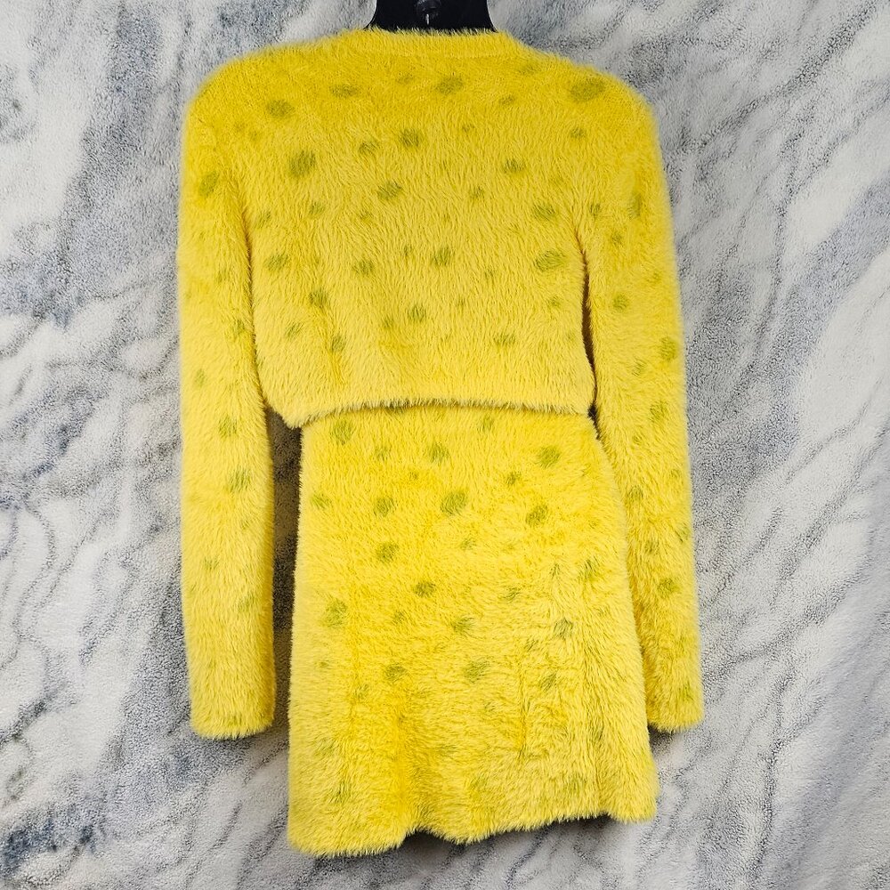 Dolls Kill x SpongeBob Large Fuzzy Knit Embroidered Mini Dress and Shrug - Picture 3 of 7